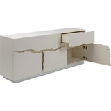 Sideboard weiß-creme, Anrichte weiß, Breite 180 cm