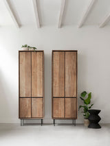 Kleiderschrank Teak Massivholz, Schrank Holz Teak, Wohnzimmerschrank Holz, Breite 70 cm
