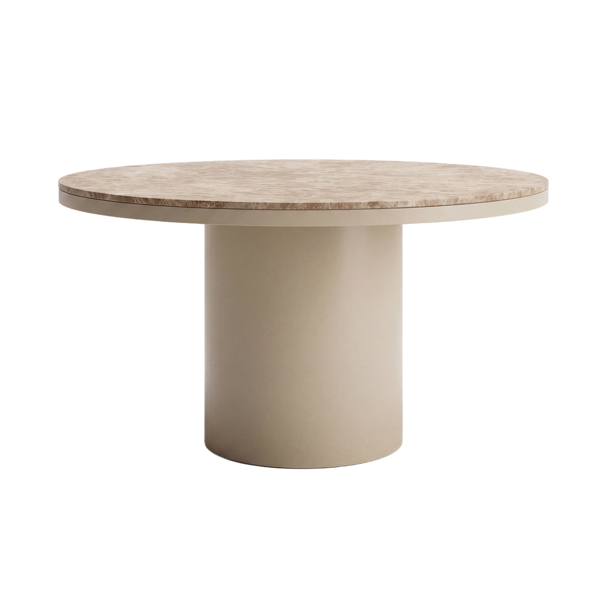 Esstisch rund Marmor, Tisch rund Marmor, Esstisch beige-braun rund, Durchmesser 140 cm