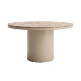 Esstisch rund Marmor, Tisch rund Marmor, Esstisch beige-braun rund, Durchmesser 140 cm