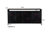 Sideboard black, Buffet black, Cabinet black, Width 180 cm