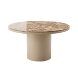Esstisch rund Marmor, Tisch rund Marmor, Esstisch beige-braun rund, Durchmesser 140 cm