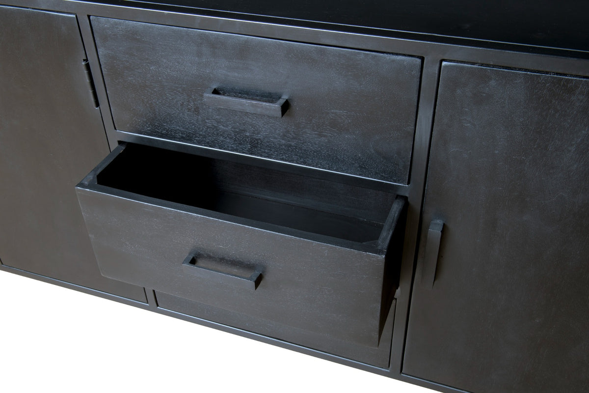 Sideboard black, Buffet black, Cabinet black, Width 180 cm
