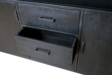 Sideboard black, Buffet black, Cabinet black, Width 180 cm