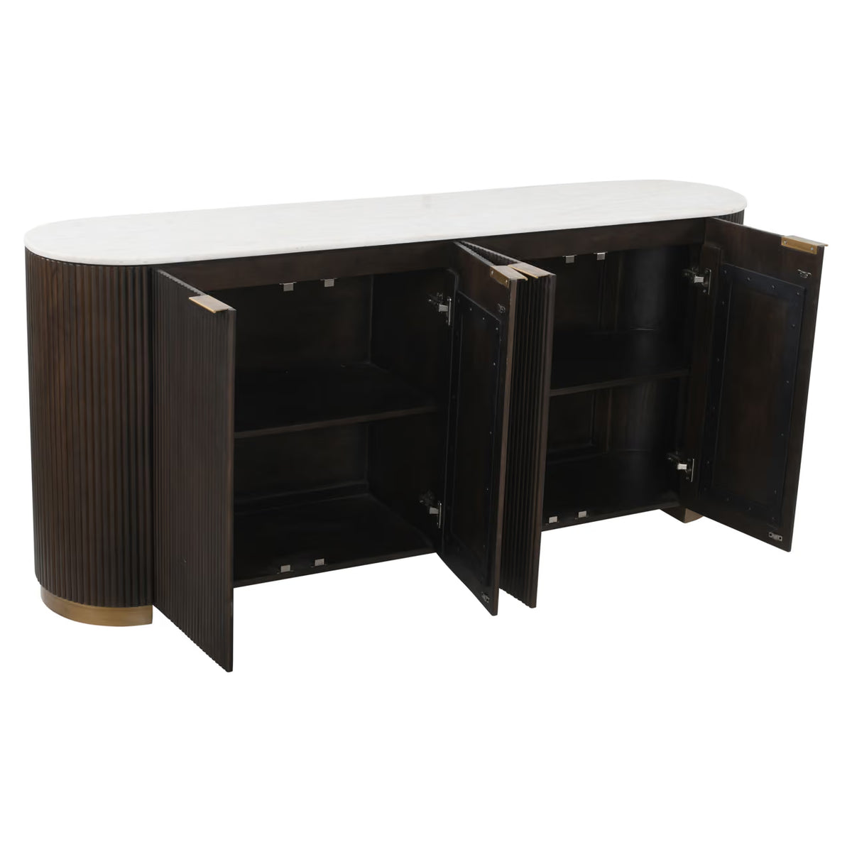 Sideboard gold black, sideboard black, sideboard black gold, width 225 cm