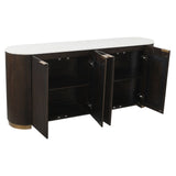 Sideboard gold black, sideboard black, sideboard black gold, width 225 cm