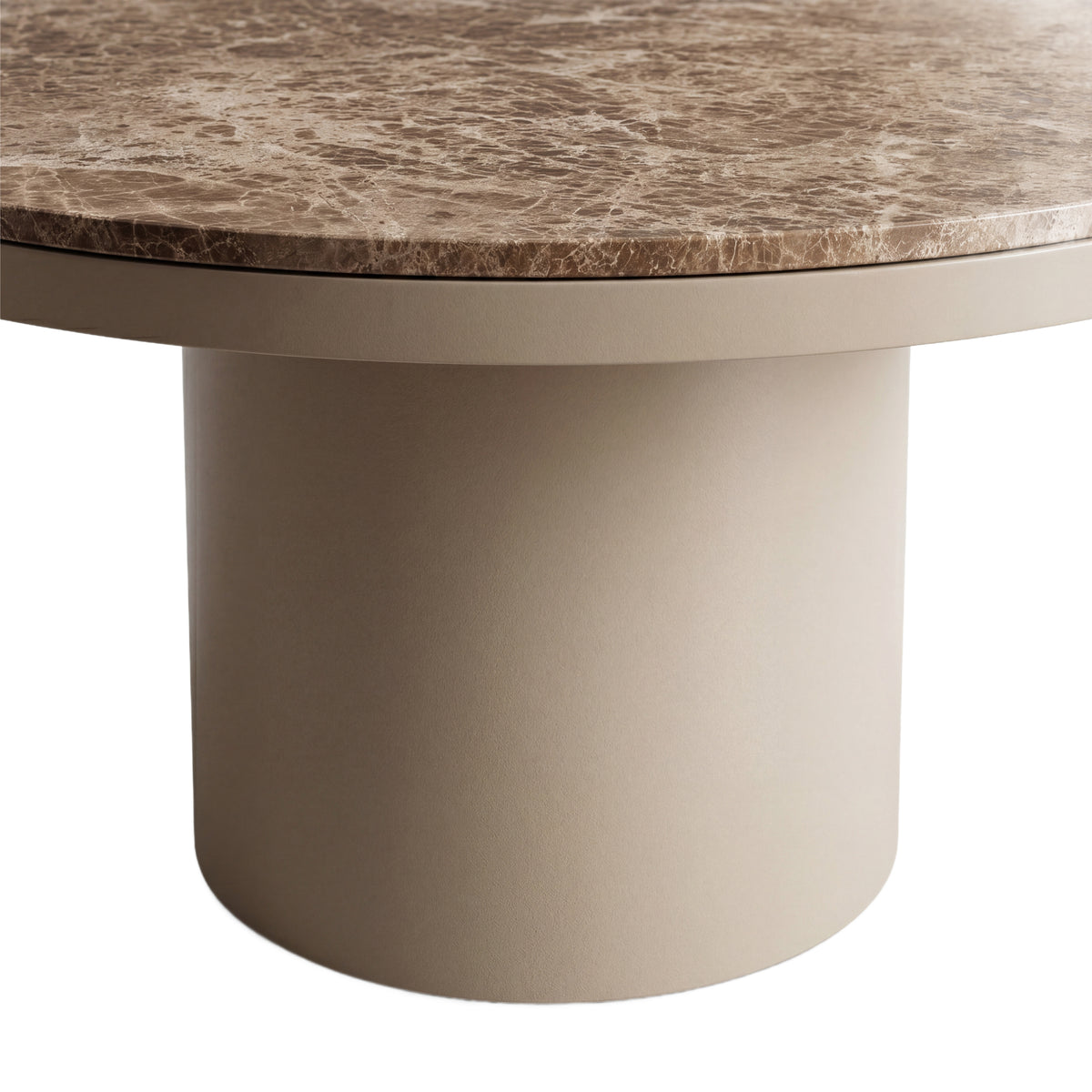 Esstisch rund Marmor, Tisch rund Marmor, Esstisch beige-braun rund, Durchmesser 140 cm