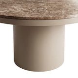 Esstisch rund Marmor, Tisch rund Marmor, Esstisch beige-braun rund, Durchmesser 140 cm