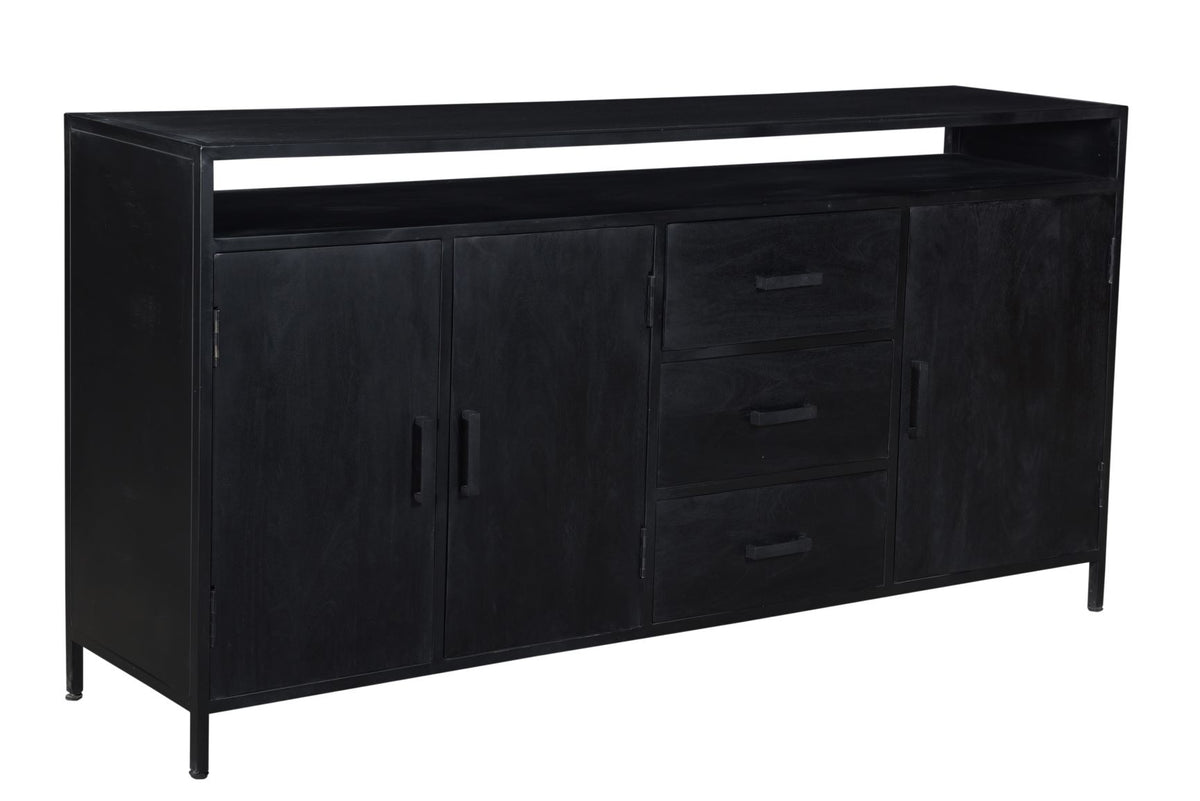 Sideboard black, Buffet black, Cabinet black, Width 180 cm