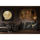 Sideboard schwarz-Gold, Anrichte Gold-schwarz, Breite 165 cm