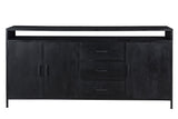 Sideboard black, Buffet black, Cabinet black, Width 180 cm