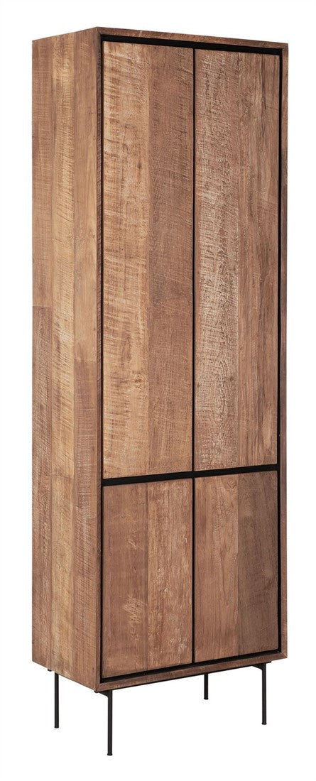 Kleiderschrank Teak Massivholz, Schrank Holz Teak, Wohnzimmerschrank Holz, Breite 70 cm