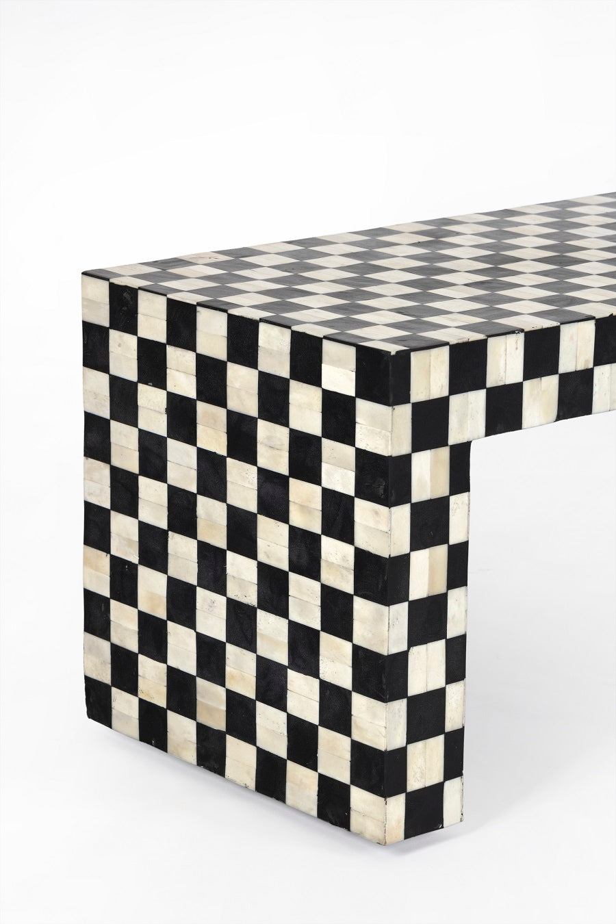 Couchtisch schwarz-weiß,  Couchtisch Schachbrettmuster, Länge 140 cm