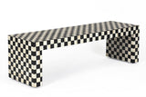 Couchtisch schwarz-weiß,  Couchtisch Schachbrettmuster, Länge 140 cm