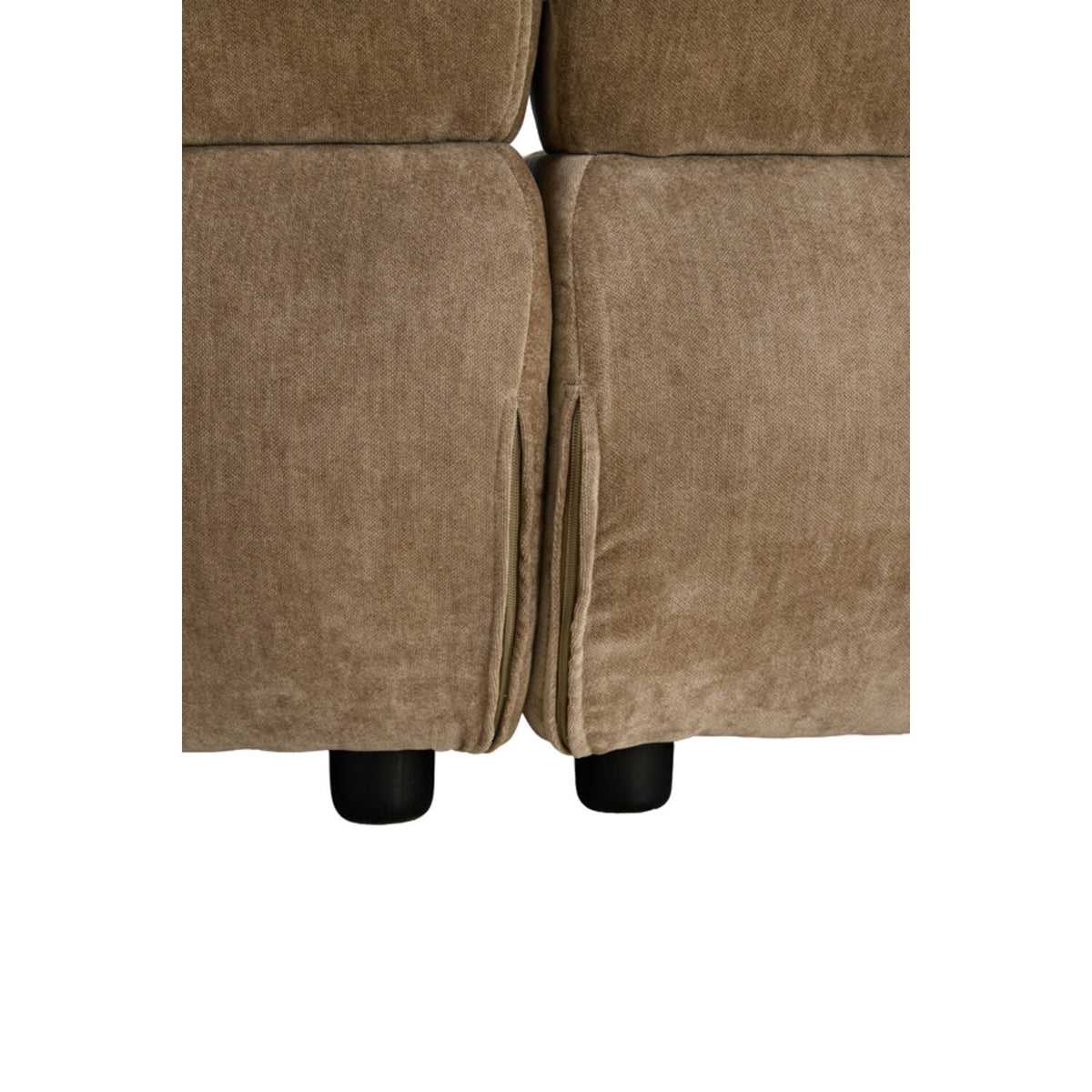 Sofa halbrund taupe, halbrundes Sofa taupe, Länge 319 cm