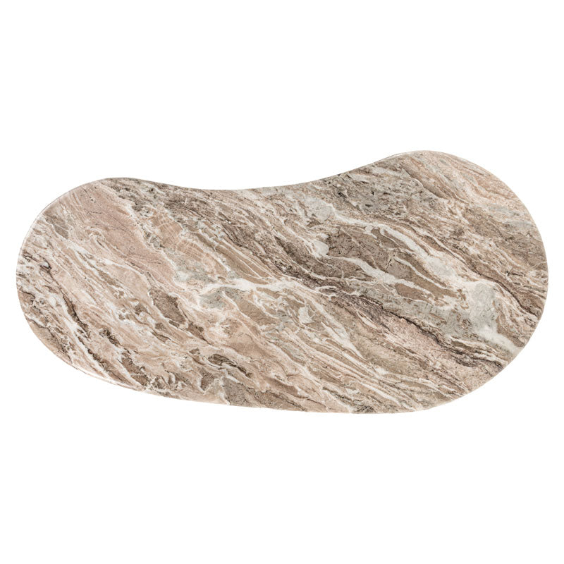Schreibtisch halbrund Marmor, Schreibtisch braun Marmor-Tischplatte, Länge 150 cm