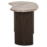 Schreibtisch halbrund Marmor, Schreibtisch braun Marmor-Tischplatte, Länge 150 cm