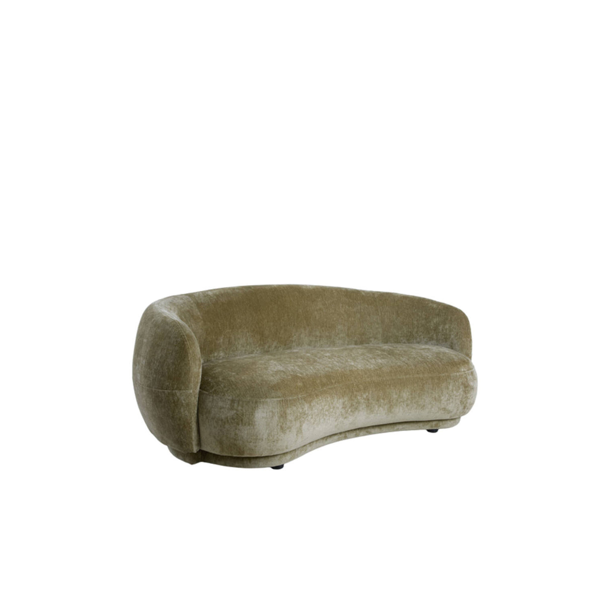 Sofa halbrund grün, 2 Sitzer halbrundes Sofa grün, Länge 191 cm