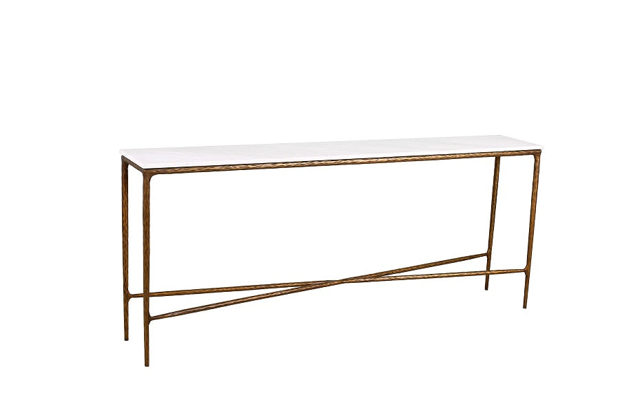 Konsole Marmor weiß, Wandtisch Gold weiß Marmor, Länge 180 cm