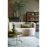 Sofa halbrund beige, 2 Sitzer halbrundes Sofa beige, Länge 175 cm