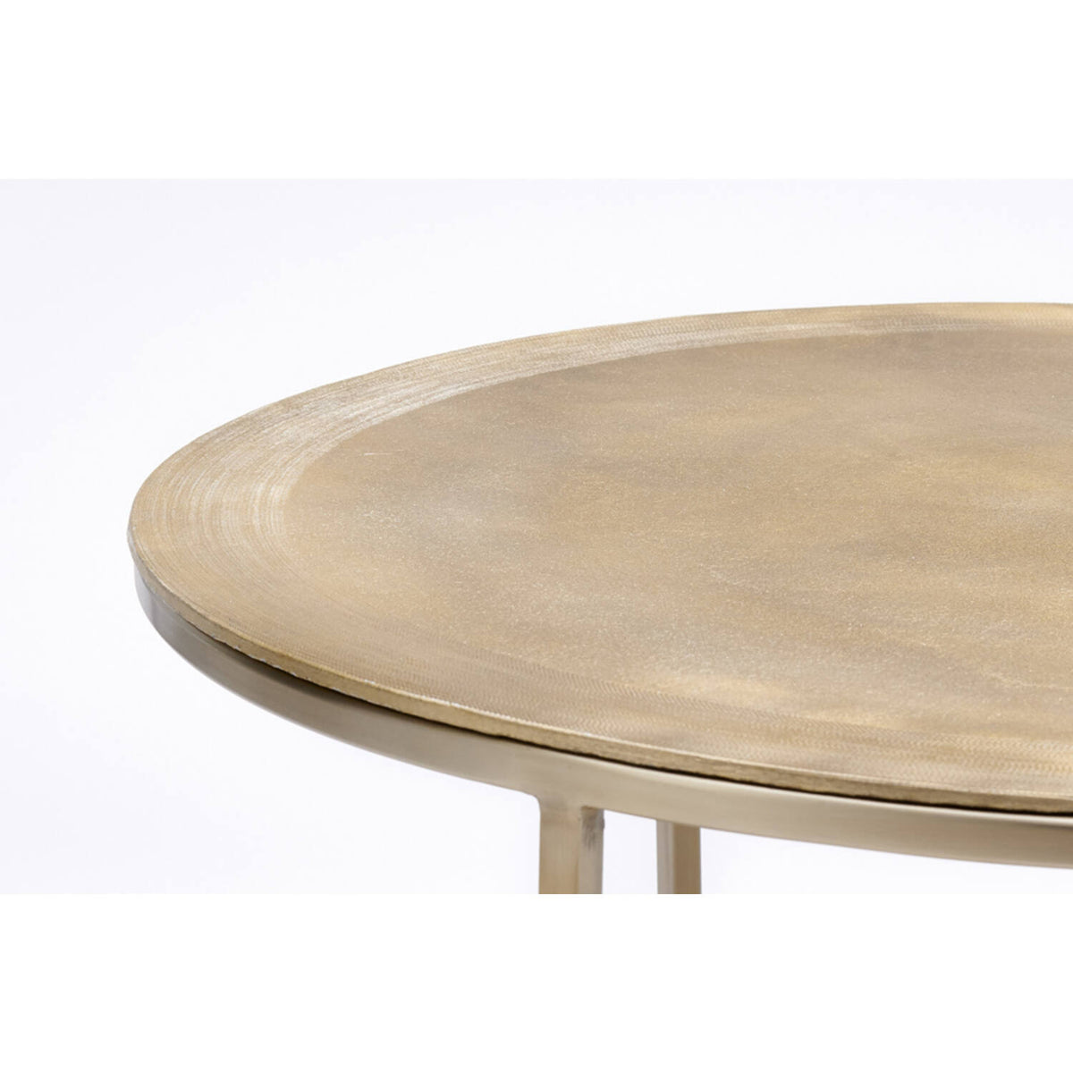 Couchtisch Gold rund , 2er Set Couchtisch Gold matt, Durchmesser 65-75 cm
