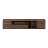 TV Schrank Nussbaum-braun Länge 180 cm, Hänge-Fernsehschrank braun mit Schublade, Länge 180 cm