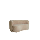 Sofa halbrund beige, 2 Sitzer halbrundes Sofa beige, Länge 175 cm