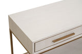 Konsole weiß-Gold Eiche furniert, Wandtisch Gold-weiß Eiche furniert, Länge 200 cm