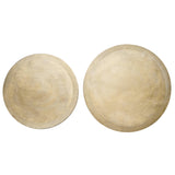 Couchtisch Gold rund , 2er Set Couchtisch Gold matt, Durchmesser 65-75 cm