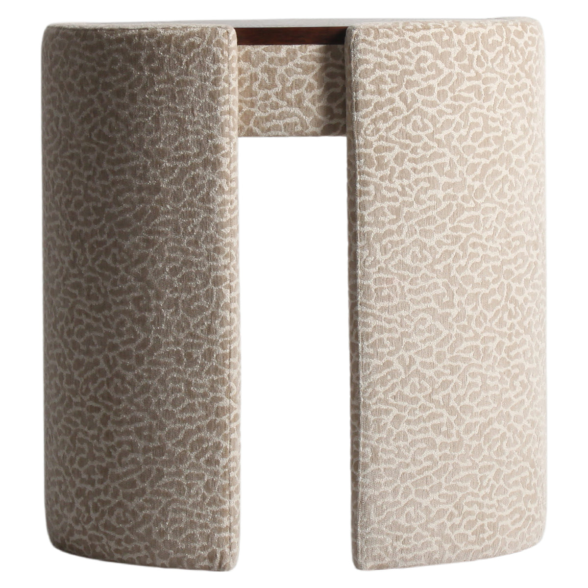 Schminktisch halbrund beige, Schminktisch rund mit Sessel, Breite 73 cm