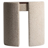Schminktisch halbrund beige, Schminktisch rund mit Sessel, Breite 73 cm