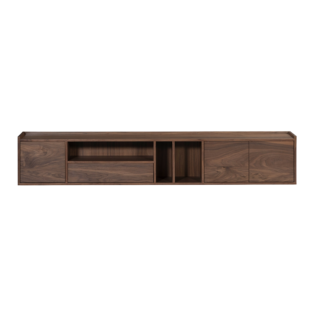 TV Schrank braun 210 cm, Hänge-Fernsehschrank braun mit Schublade, Länge 210 cm