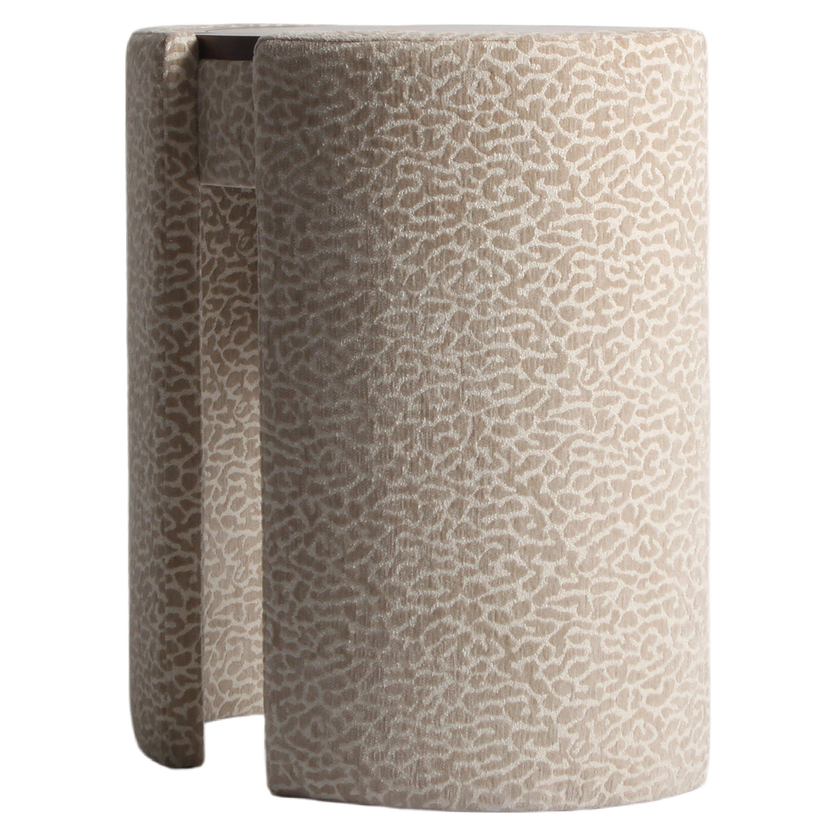 Schminktisch halbrund beige, Schminktisch rund mit Sessel, Breite 73 cm
