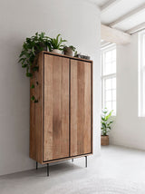 Aktenschrank Holz Teak, Schrank Holz Teak, Kleiderschrank Holz, Breite 90 cm