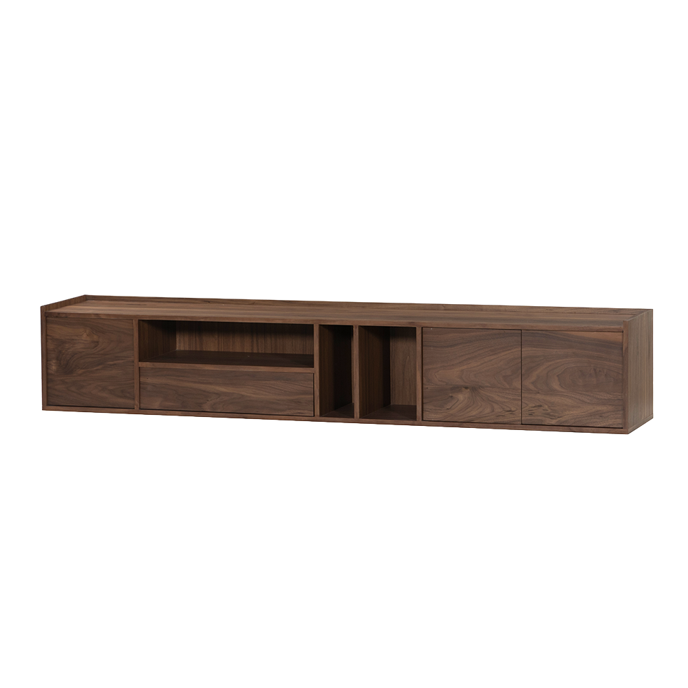 TV Schrank braun 210 cm, Hänge-Fernsehschrank braun mit Schublade, Länge 210 cm
