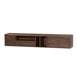 TV Schrank braun 210 cm, Hänge-Fernsehschrank braun mit Schublade, Länge 210 cm