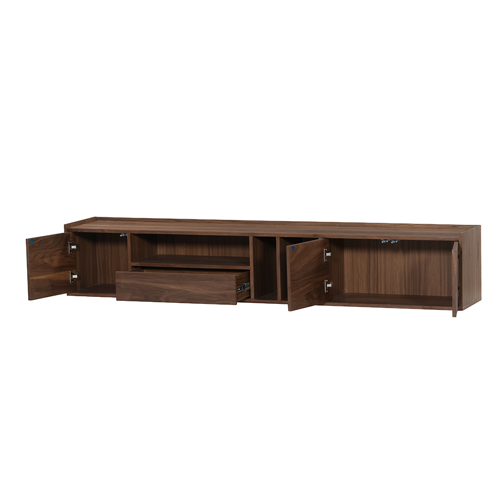 TV Schrank braun 210 cm, Hänge-Fernsehschrank braun mit Schublade, Länge 210 cm