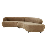 Sofa halbrund taupe, halbrundes Sofa taupe, Länge 319 cm