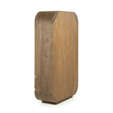 Highboard oval Holz furniert, Schrank mit 2 Schubladen Naturholz-braun, Wohnzimmerschrank oval Holz, Höhe 180 cm