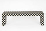 Couchtisch schwarz-weiß,  Couchtisch Schachbrettmuster, Länge 140 cm