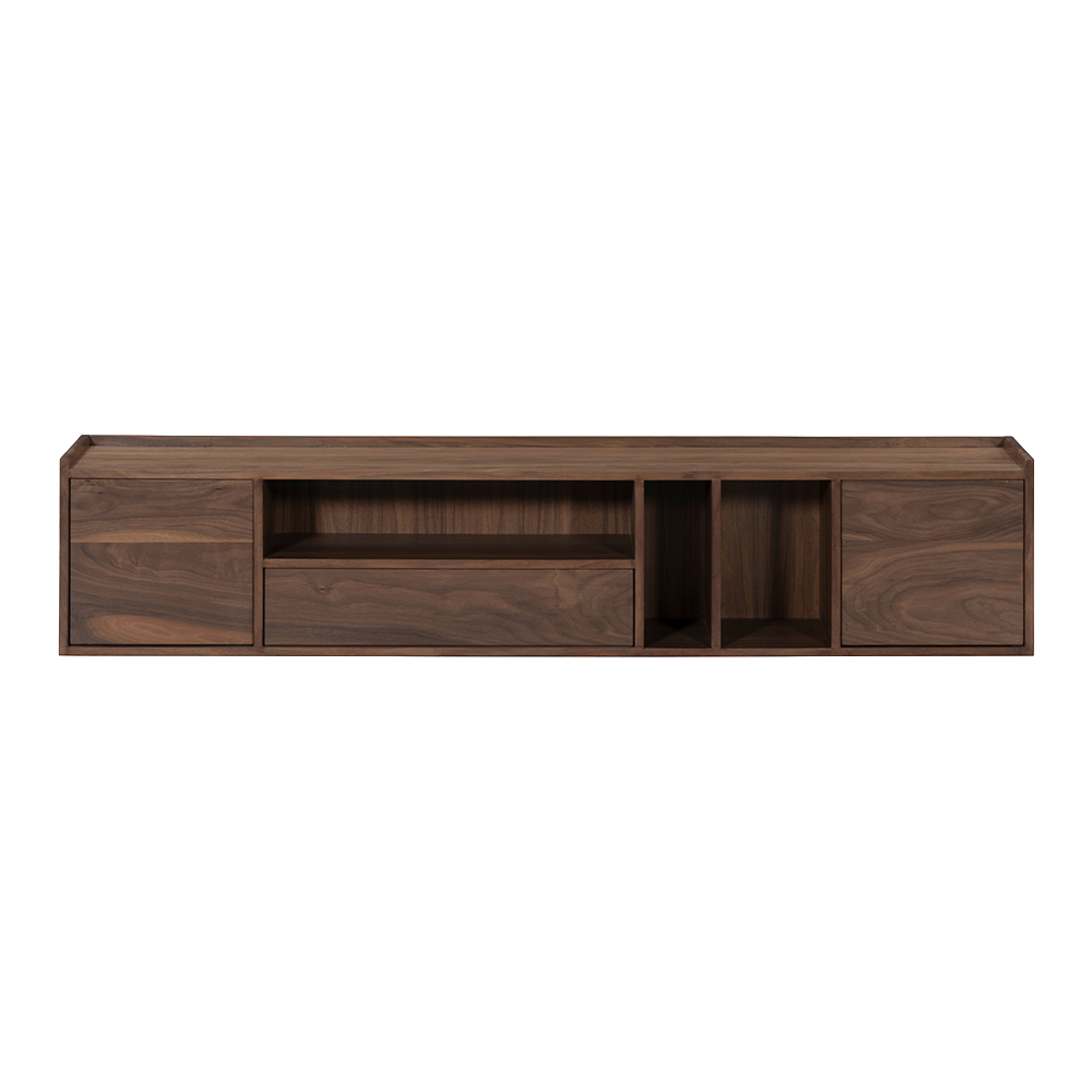 TV Schrank Nussbaum-braun Länge 180 cm, Hänge-Fernsehschrank braun mit Schublade, Länge 180 cm