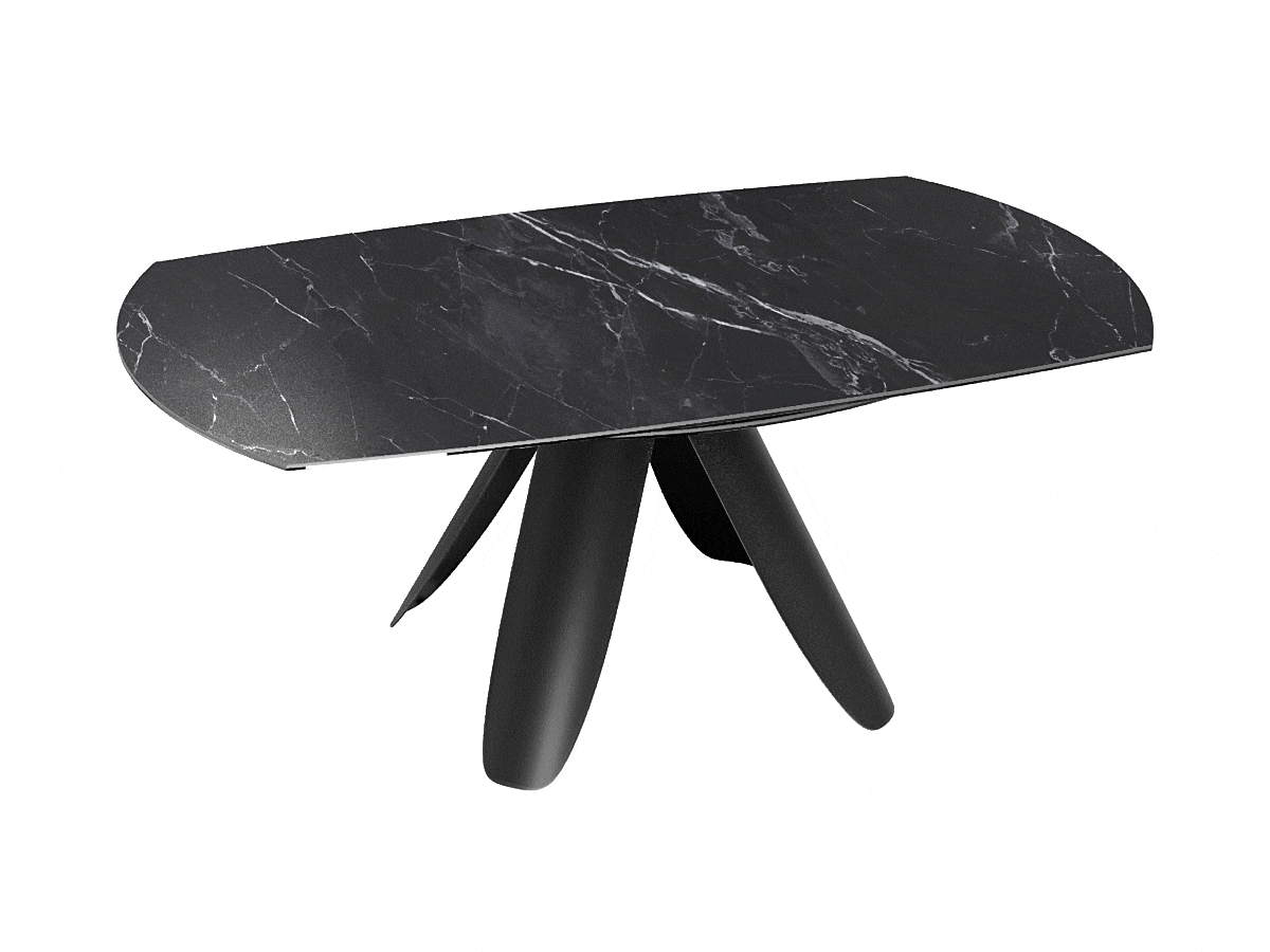 Esstisch anthrazit rund Keramik, Tisch rund Keramik ausziehbar, Esstisch rund Marmoroptik Durchmesser 190 cm