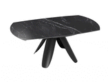 Esstisch anthrazit rund Keramik, Tisch rund Keramik ausziehbar, Esstisch rund Marmoroptik Durchmesser 190 cm