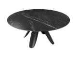 Esstisch anthrazit rund Keramik, Tisch rund Keramik ausziehbar, Esstisch rund Marmoroptik Durchmesser 190 cm