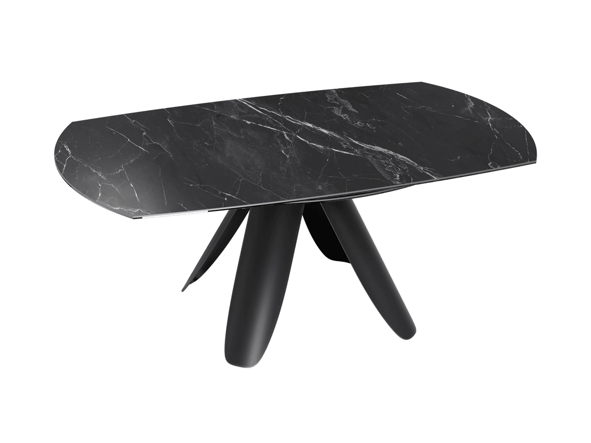 Esstisch anthrazit rund Keramik, Tisch rund Keramik ausziehbar, Esstisch rund Marmoroptik Durchmesser 190 cm