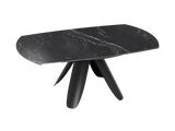 Esstisch anthrazit rund Keramik, Tisch rund Keramik ausziehbar, Esstisch rund Marmoroptik Durchmesser 190 cm
