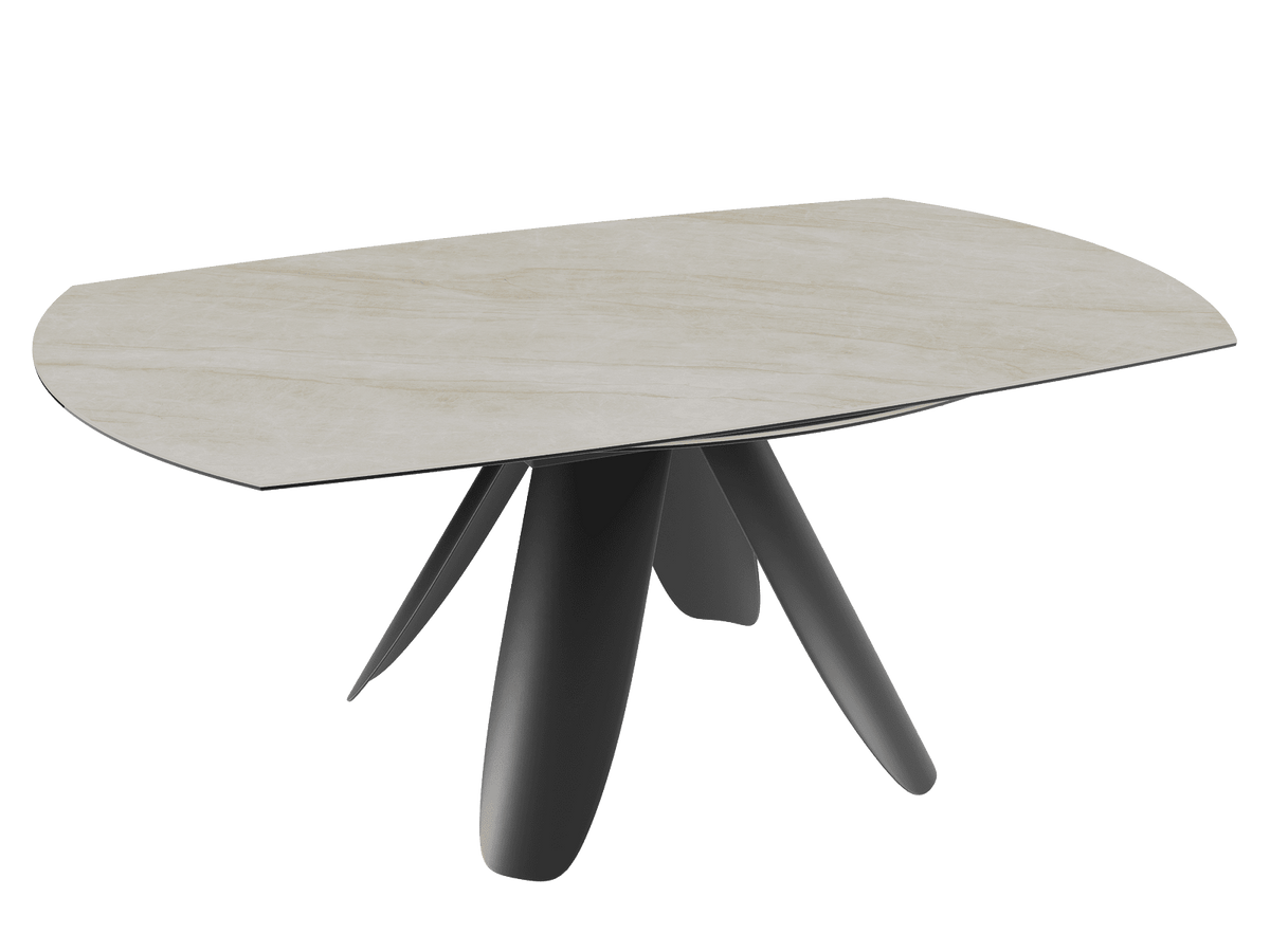 Esstisch beige rund Keramik, Tisch rund Keramik ausziehbar, Esstisch rund beige, Durchmesser 190 cm