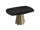 Esstisch anthrazit rund Keramik, Tisch rund Keramik ausziehbar, Esstisch Gold Marmoroptik Durchmesser 150 cm