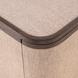 Fernsehschrank braun Textil-Bespannung, Eiche furniert, TV Schrank braun oval, Breite 190 cm