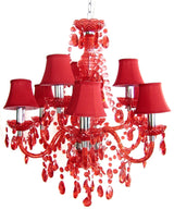 Wandleuchte rot-transparent, Wandlampe rot mit Lampenschirm